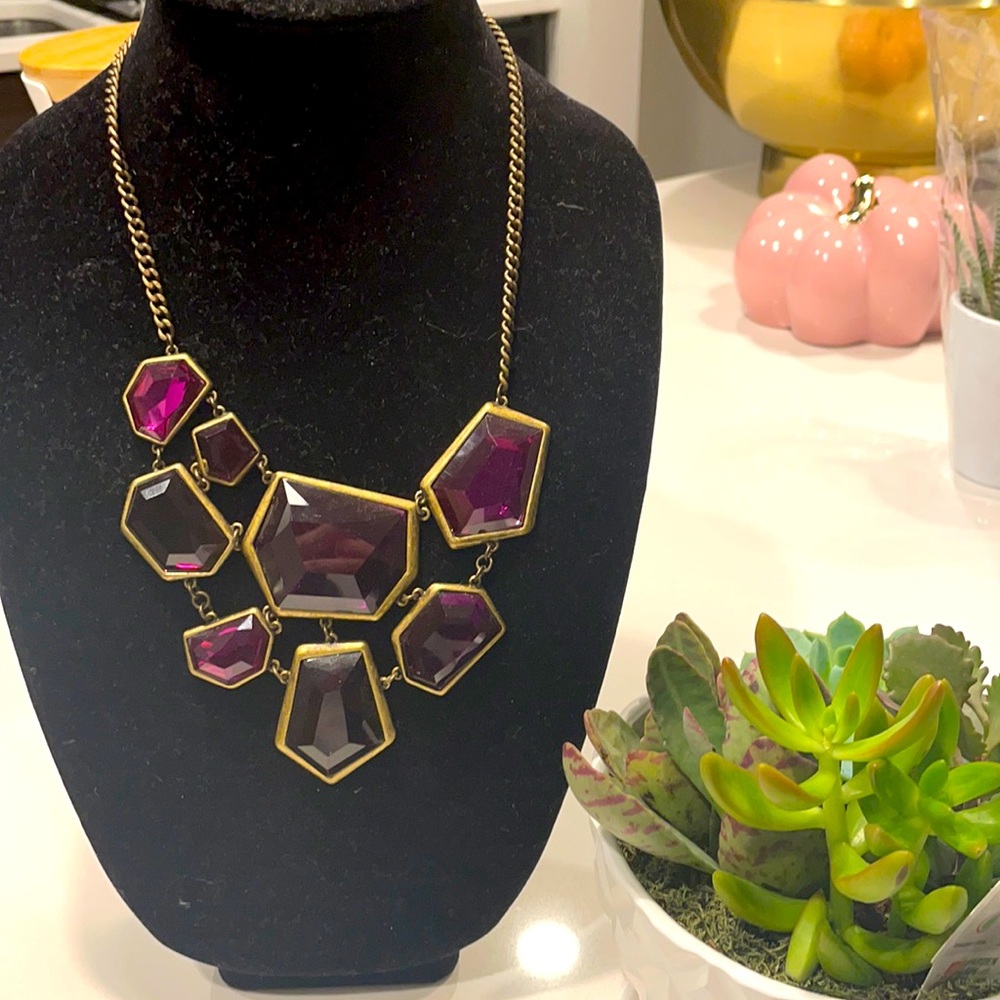 Purple statement necklace